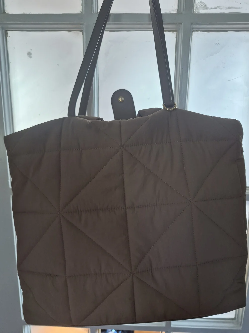 a new day Quilted Black Laptop Tote